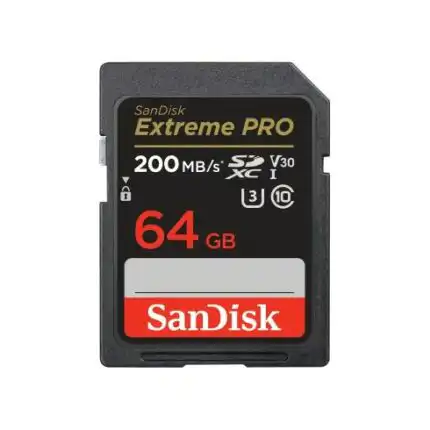 SanDisk 64GB SD Extreme Pro UHS-I U3 V30 200MB/s geheugenkaart